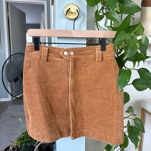 Cotton Candy LA Camel Tan Corduroy Mini Skirt